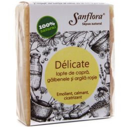 Sapun Delicate lapte capra galbenele argila rosie 100g - SANFLORA