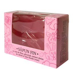 Sapun Fin unt shea catina note florale roz figurine 50g - VERRE DE NATURE