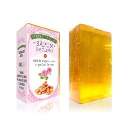 Sapun Emolient ulei migdale dulci parfum roze 100g - VERRE DE NATURE