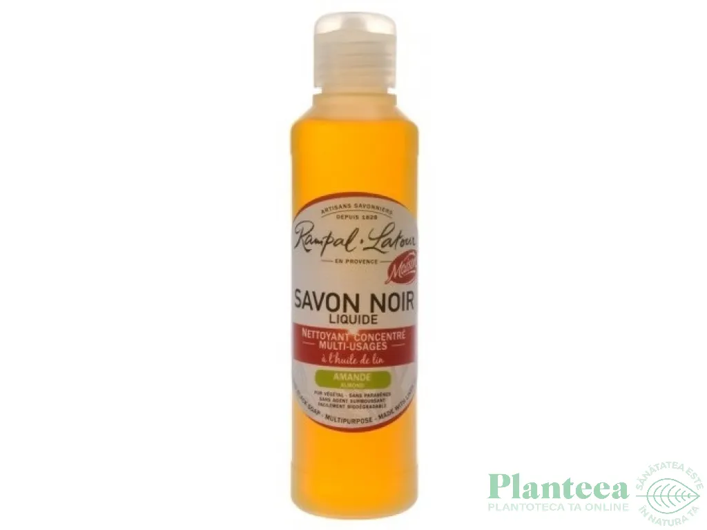 Sapun negru concentrat degresant migdale 250ml - RAMPAL LATOUR