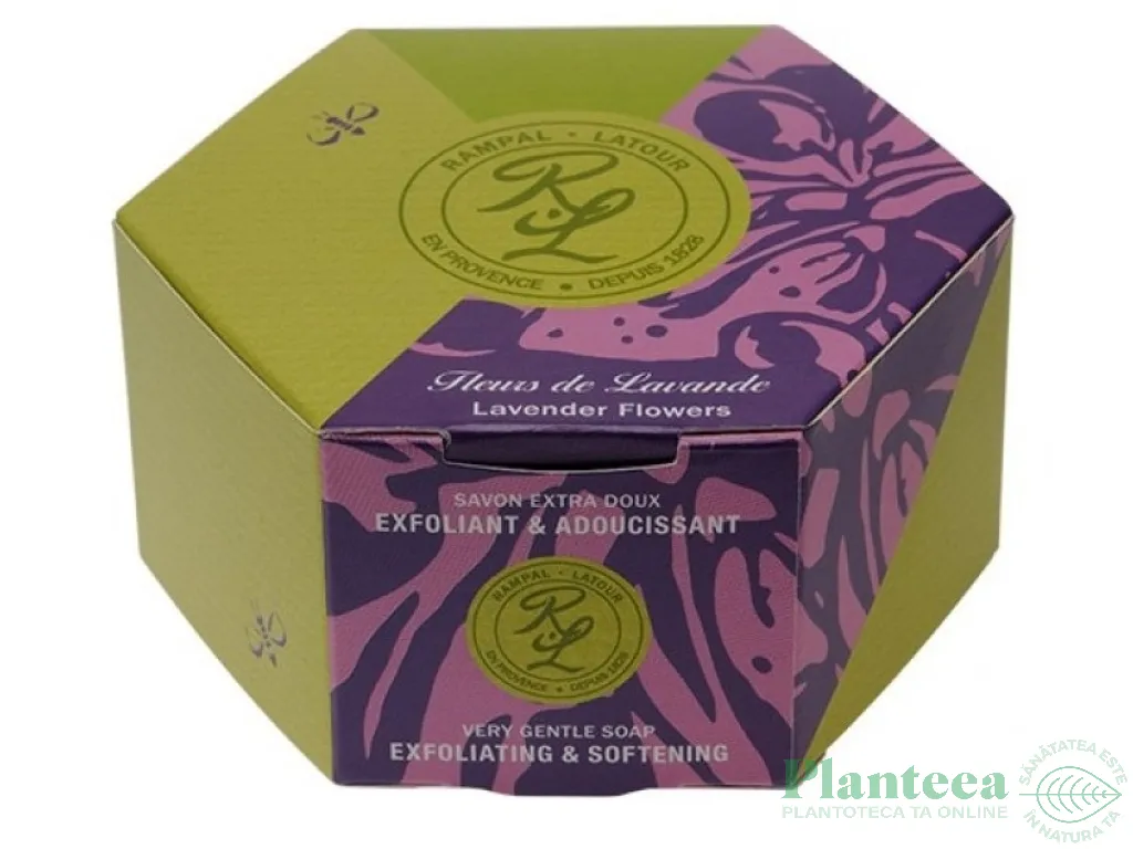 Sapun rotund flori lavanda 150g - RAMPAL LATOUR