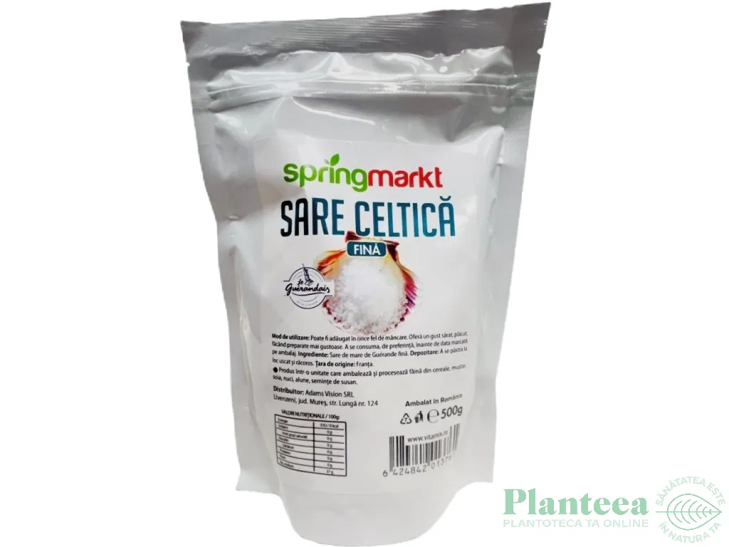 Sare mare fina celtica neiodata 500g - SPRINGMARKT