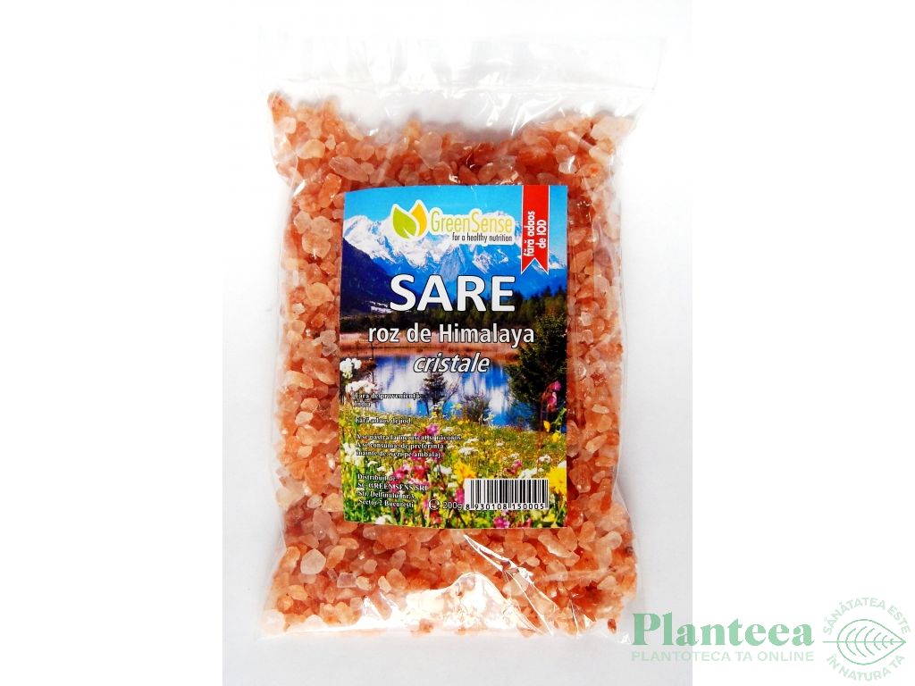 Sare roz cristale Himalaya 200g - GREEN SENSE