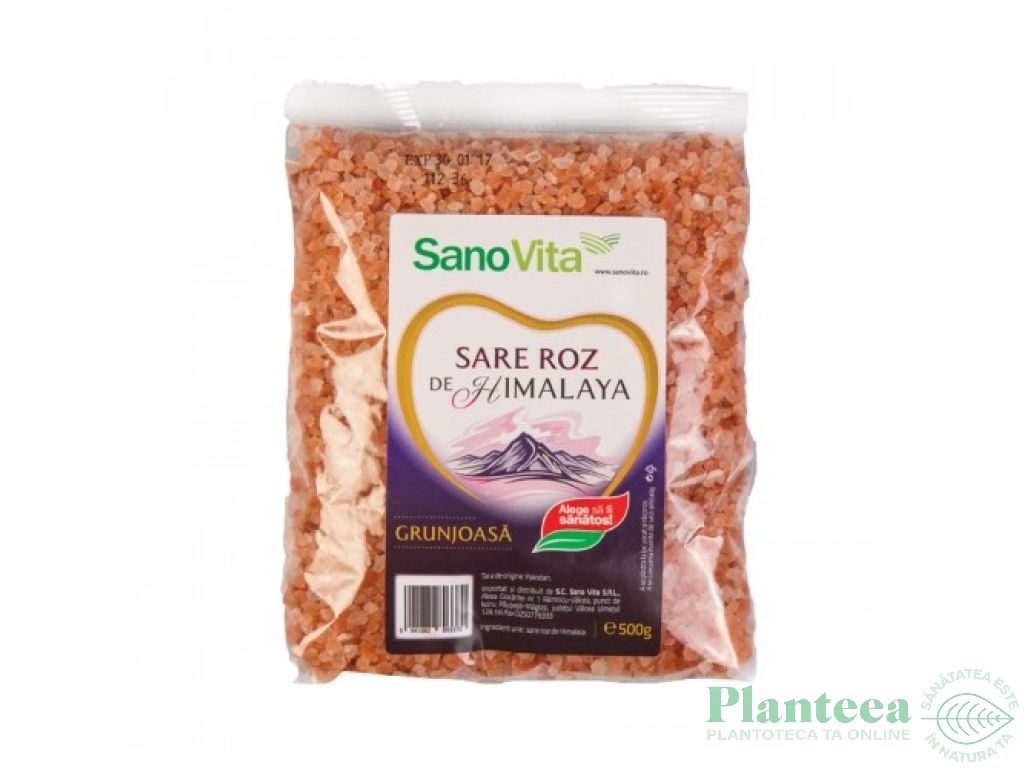 Sare roz grunjoasa Himalaya neiodata 500g - SANOVITA