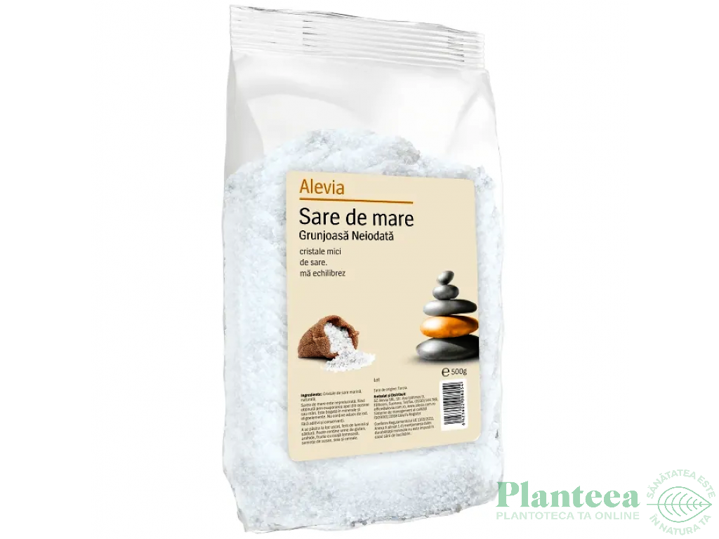 Sare mare grunjoasa neiodata 500g - ALEVIA