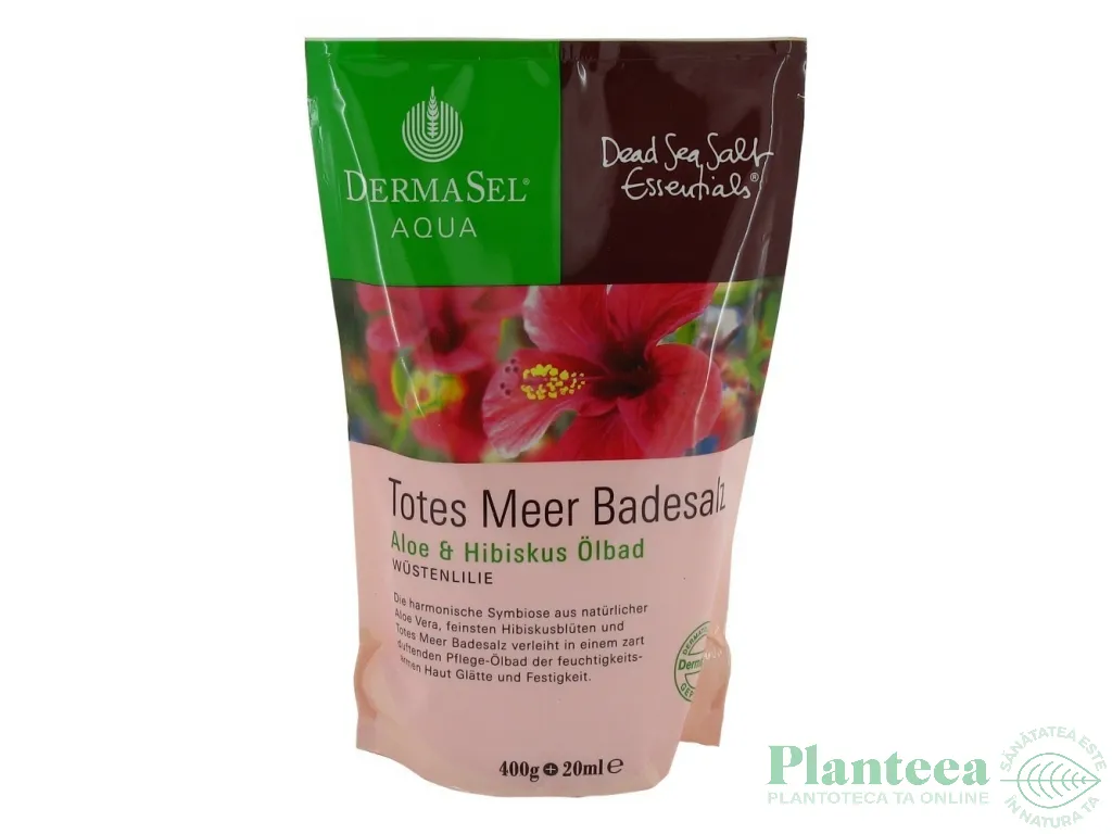 Sare baie ulei aloe hibiscus 400g - DERMASEL