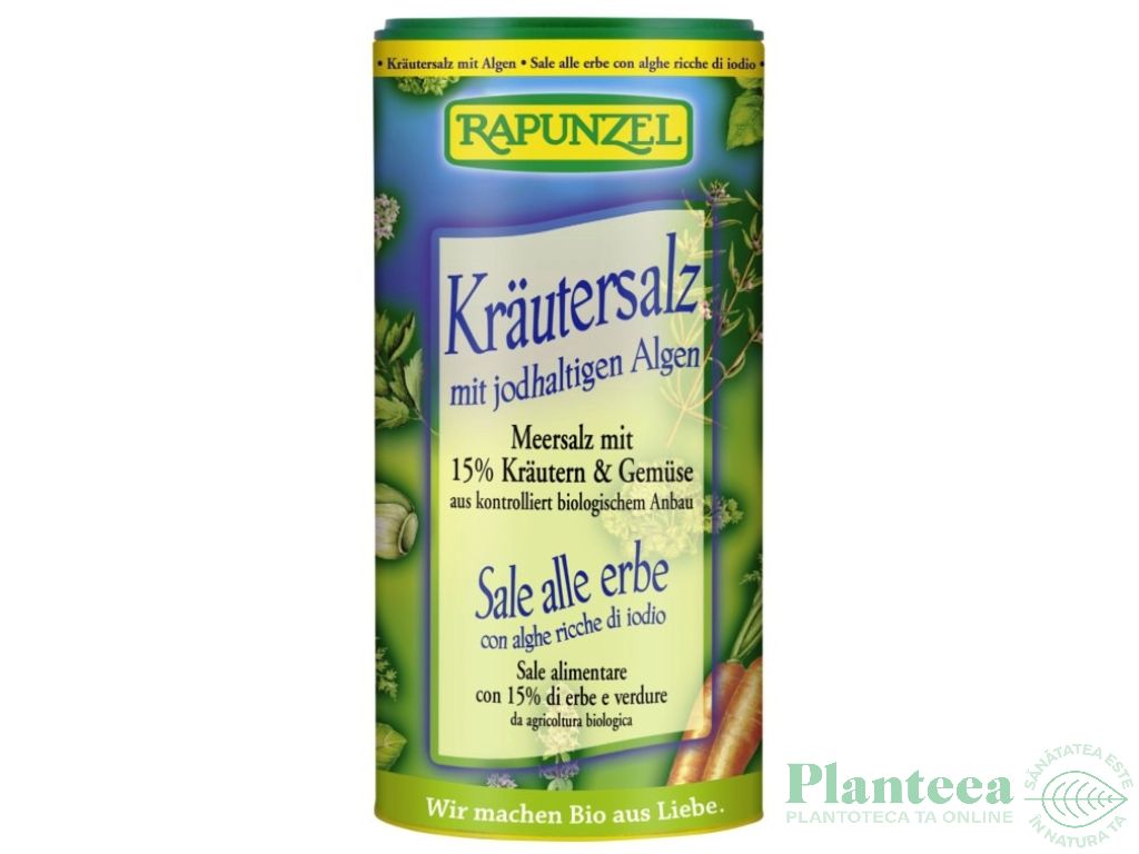 Solnita sare mare cu alge 15%ierburi legume eco 125g - RAPUNZEL