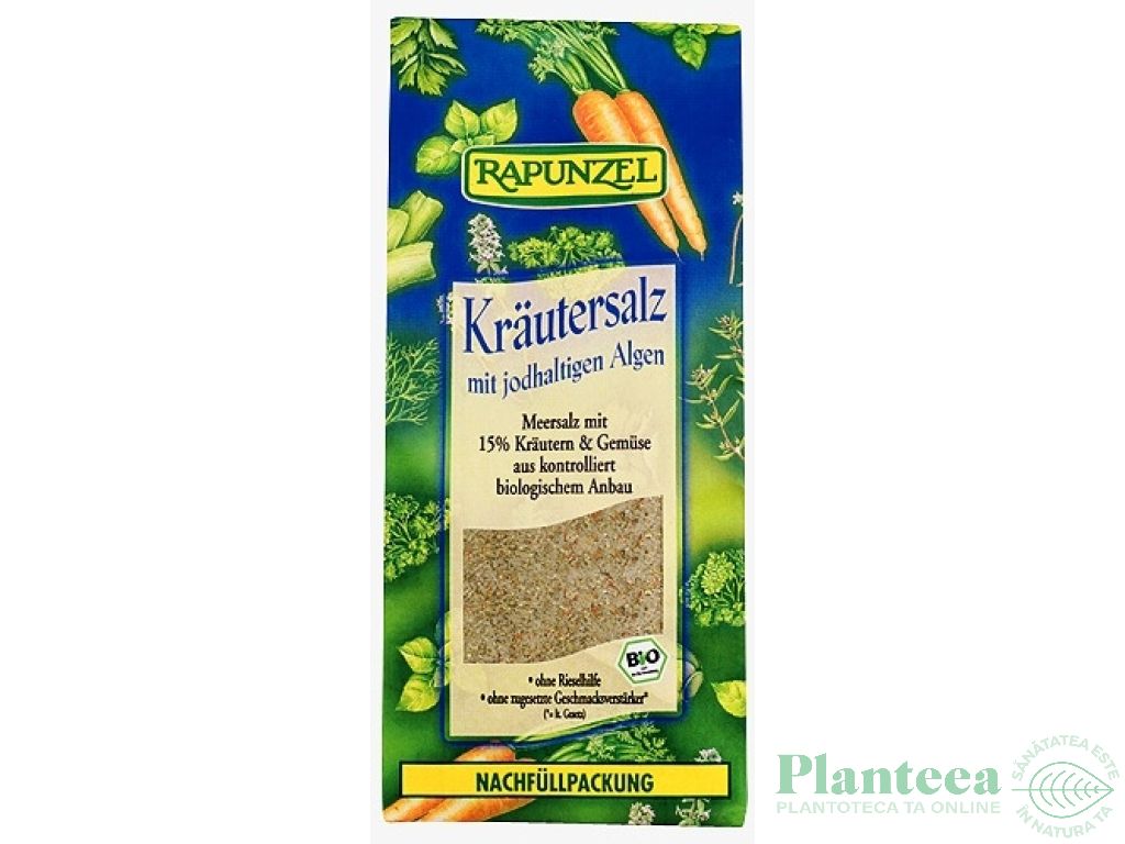 Sare mare cu alge 15%ierburi legume eco 500g - RAPUNZEL