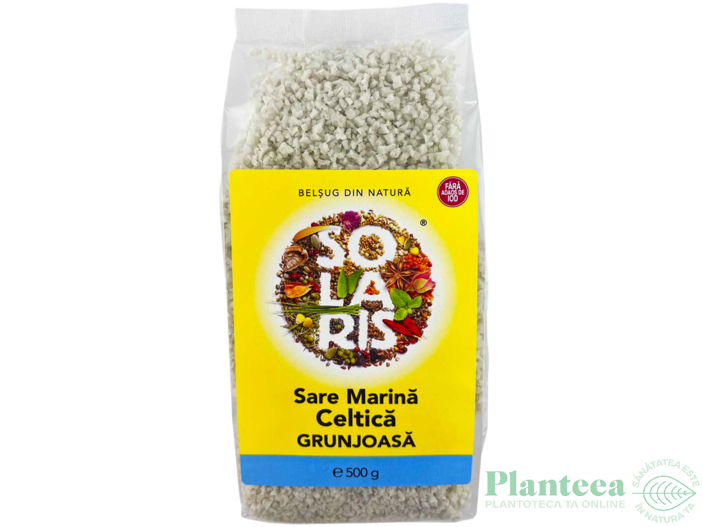 Sare mare grunjoasa celtica neiodata 500g - SOLARIS