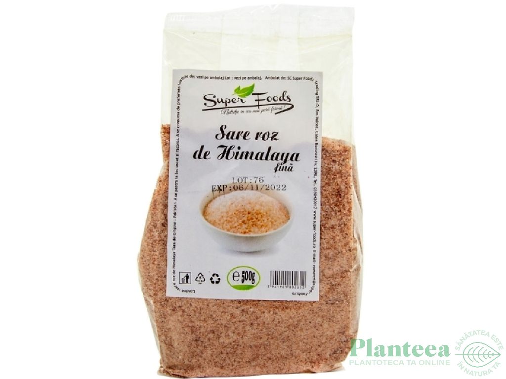 Sare roz fina Himalaya 500g - SUPERFOODS