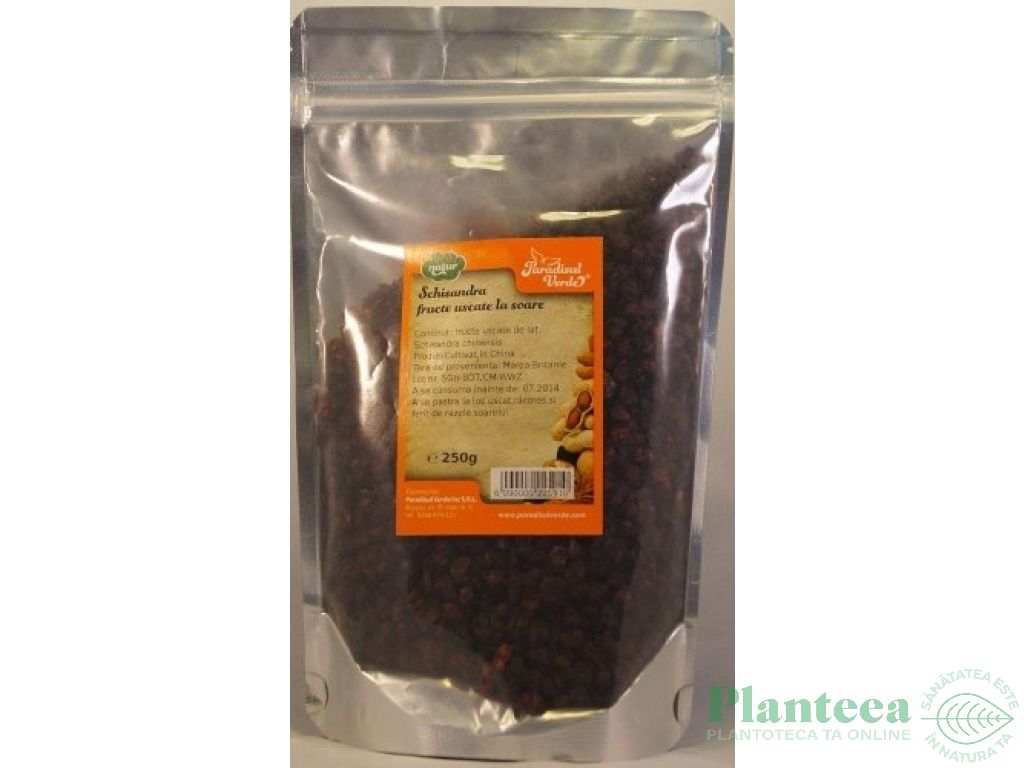 Schizandra fructe uscate la soare 250g - PARADISUL VERDE