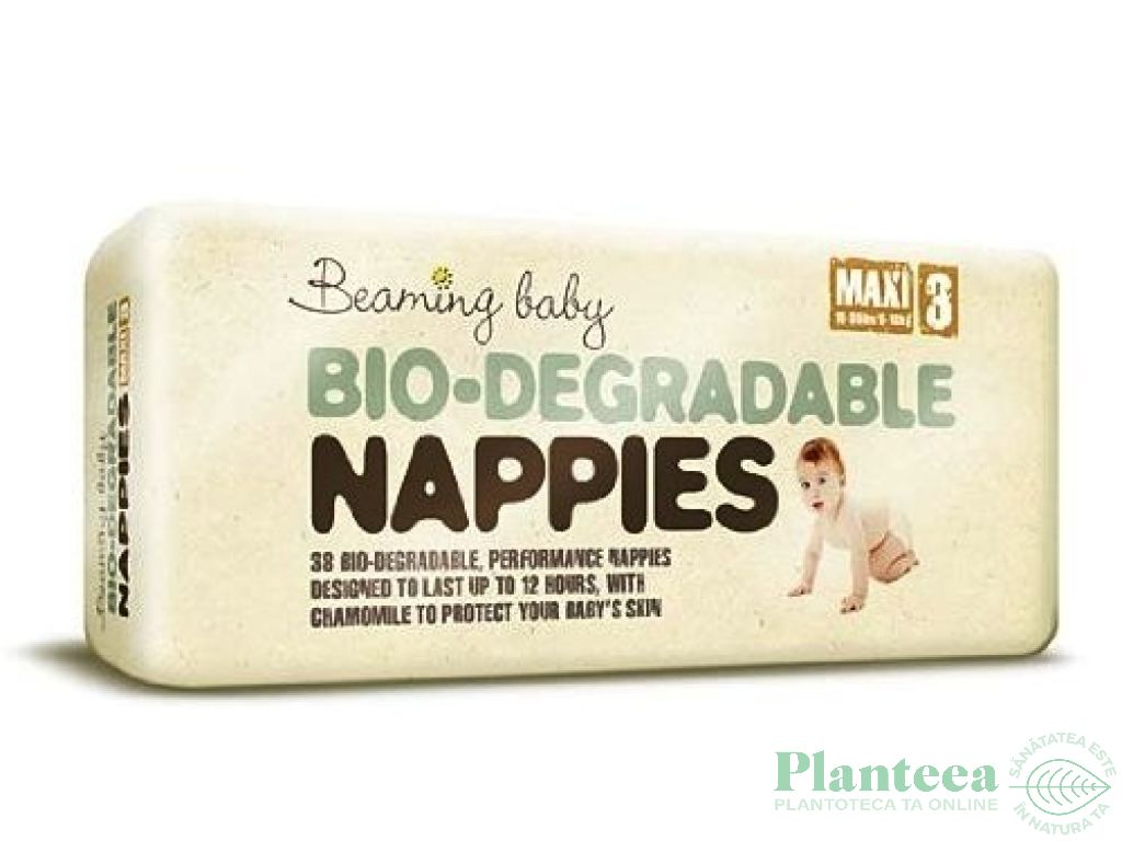Scutece biodegradabile nr3 maxi {7~11kg} 34b - BEAMING BABY