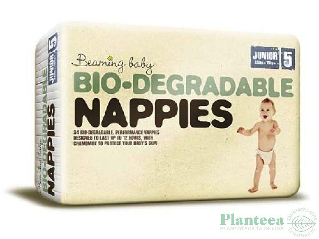 Scutece biodegradabile nr5 junior {+15kg} 31b - BEAMING BABY