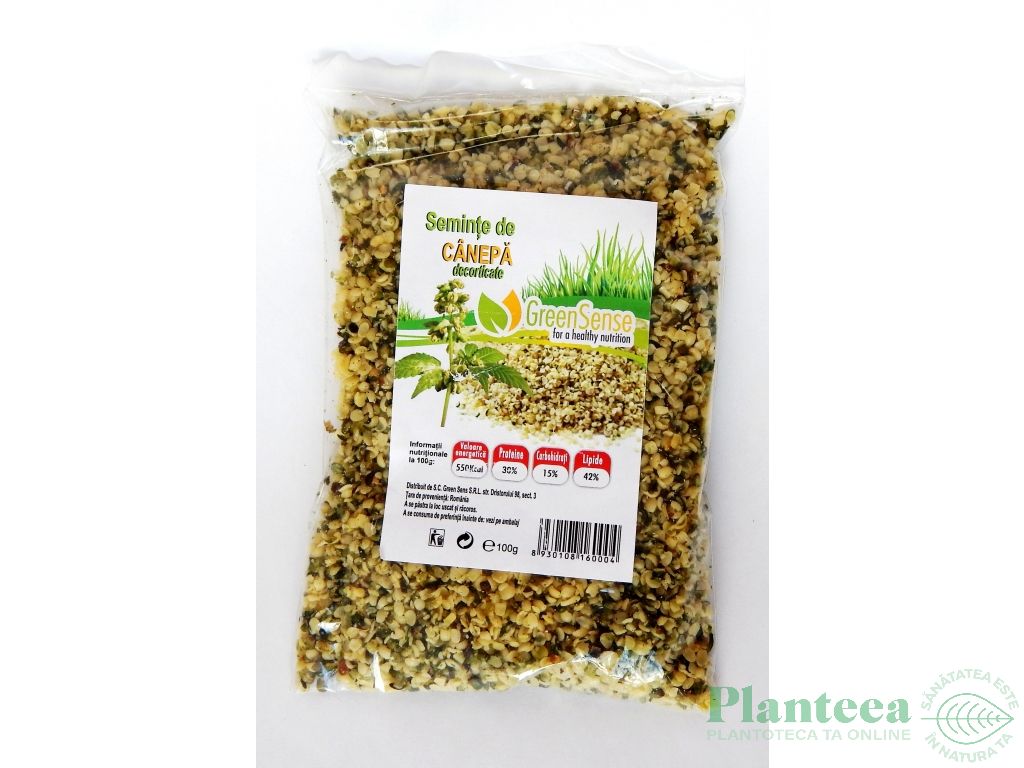 Seminte canepa decorticate 100g - GREEN SENSE