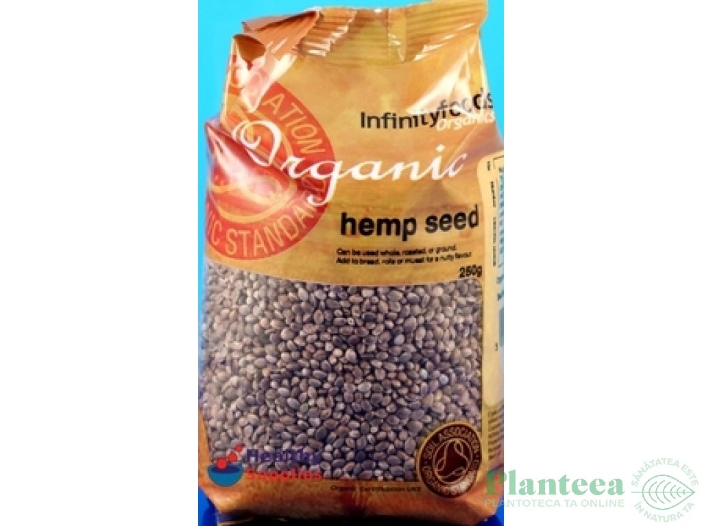 Seminte canepa nedecorticate eco 250g - INFINITY FOODS