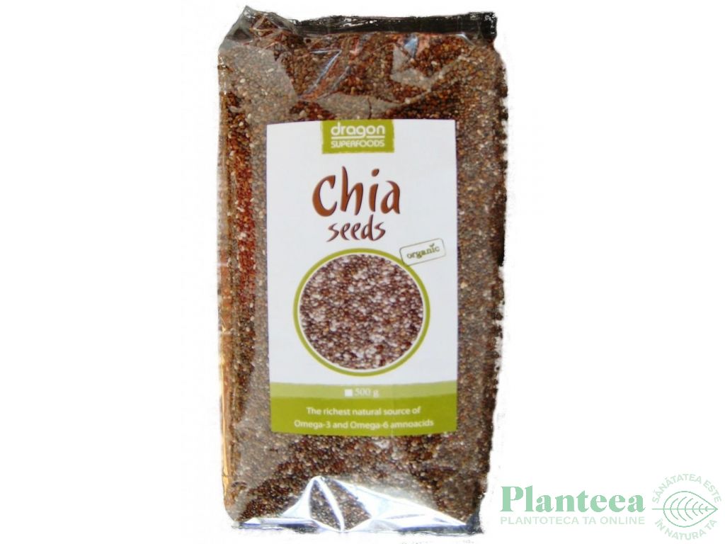 Seminte chia bio 500g - DRAGON SUPERFOODS