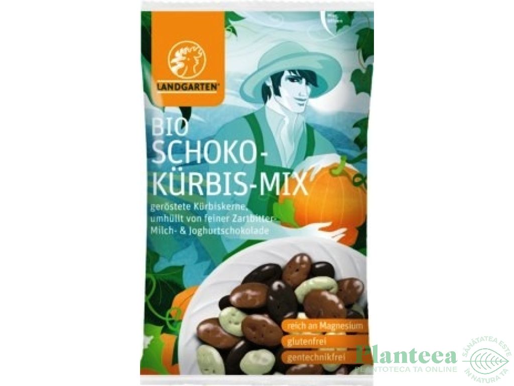 Boabe seminte dovleac invelite mix ciocolata eco 55g - LANDGARTEN