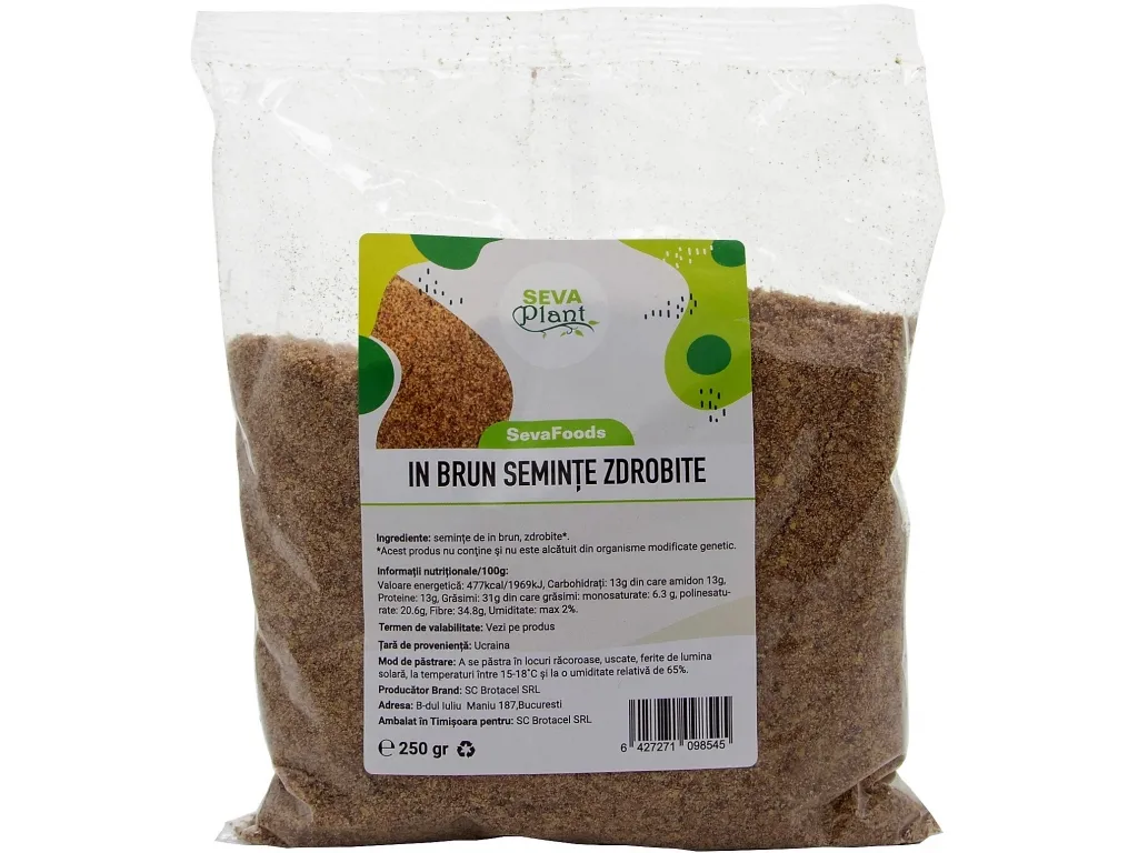Seminte in brun zdrobite 250g - SEVA FOOD