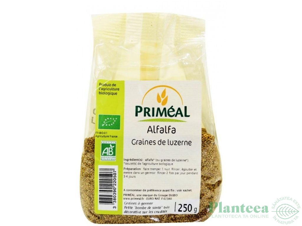 Seminte lucerna [alfalfa] pt germinat eco 250g - PRIMEAL