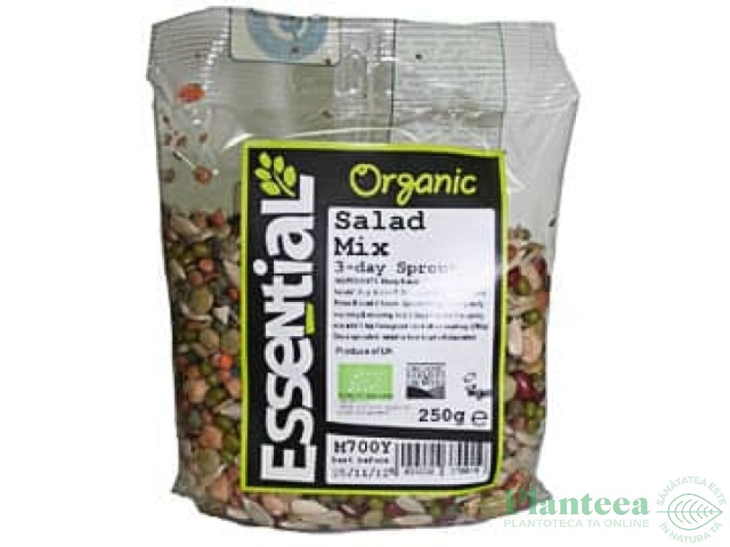 Mix seminte boabe pt germinat Salad 3zile eco 250g - ESSENTIAL ORGANIC