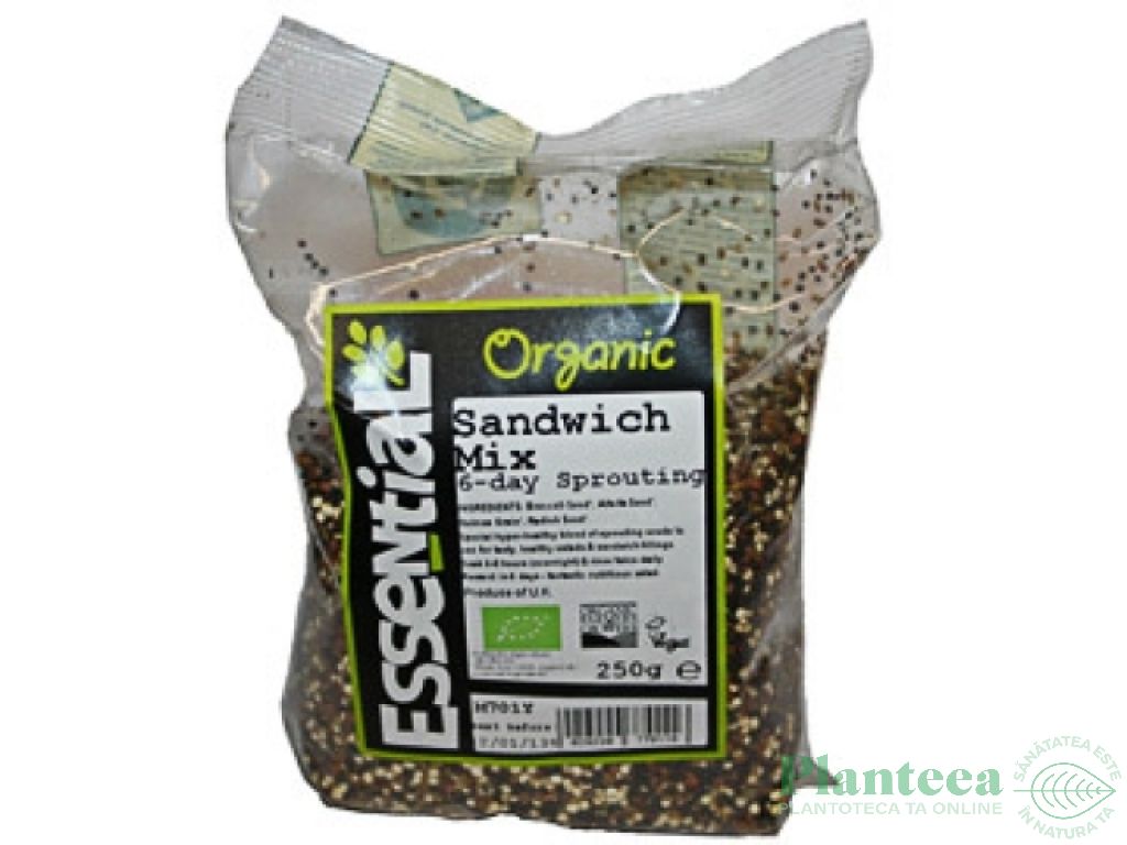 Seminte mix sandwich 6zile pt germinat eco 250g - ESSENTIAL ORGANIC
