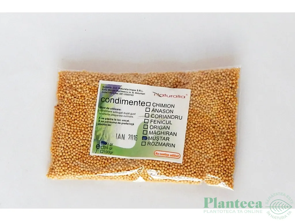 Condiment mustar boabe 50g - NATURALIA