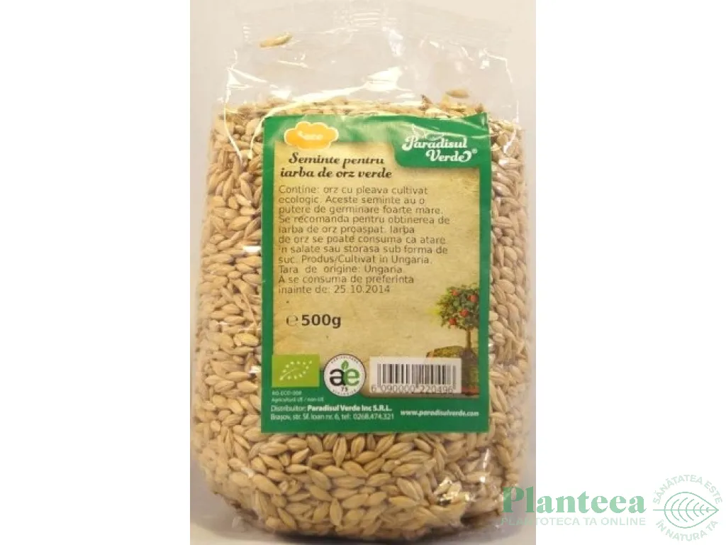 Seminte pt iarba orz verde eco 500g - PARADISUL VERDE