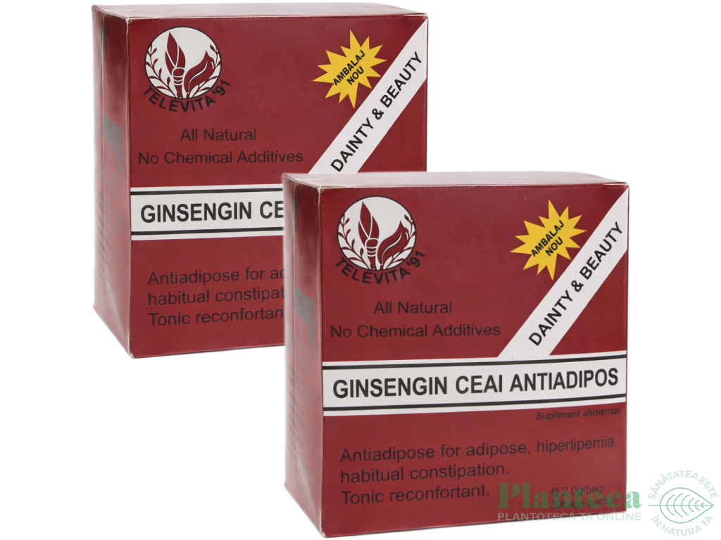 Set Ceai antiadipos ginseng 2x30dz - TELEVITA