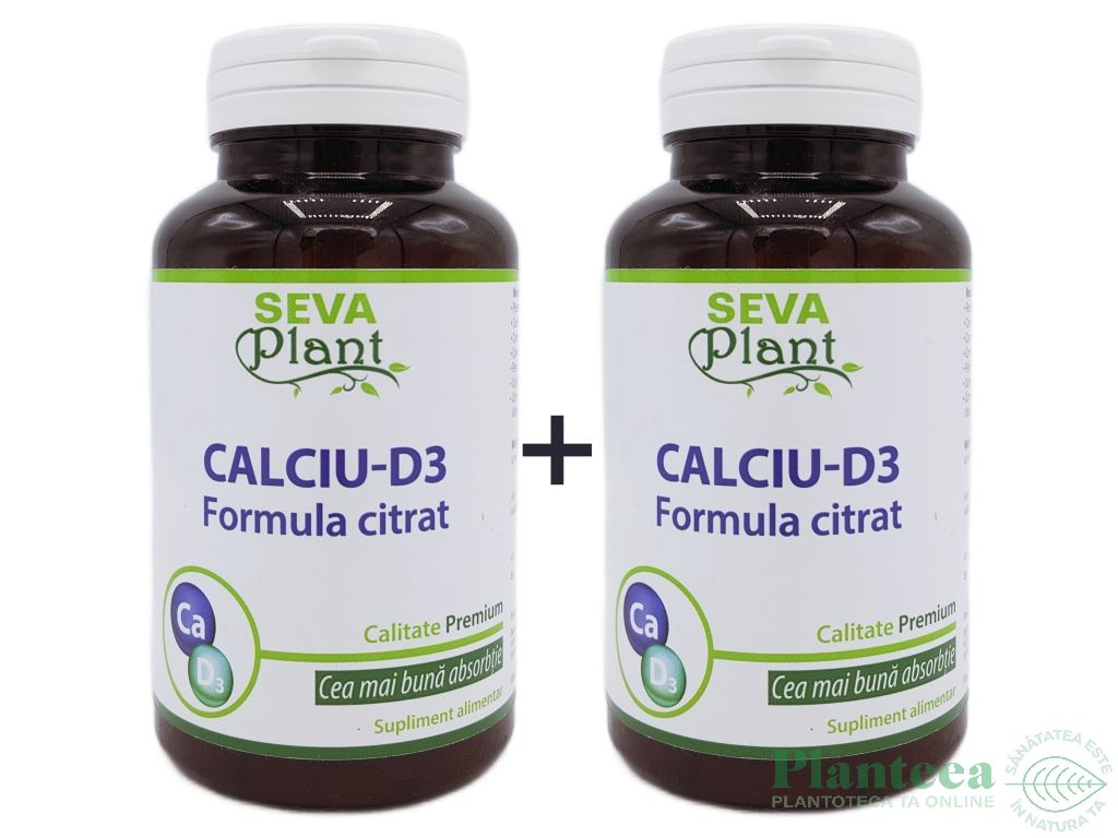 Calciu citrat D3 2x30cp - SEVA PLANT