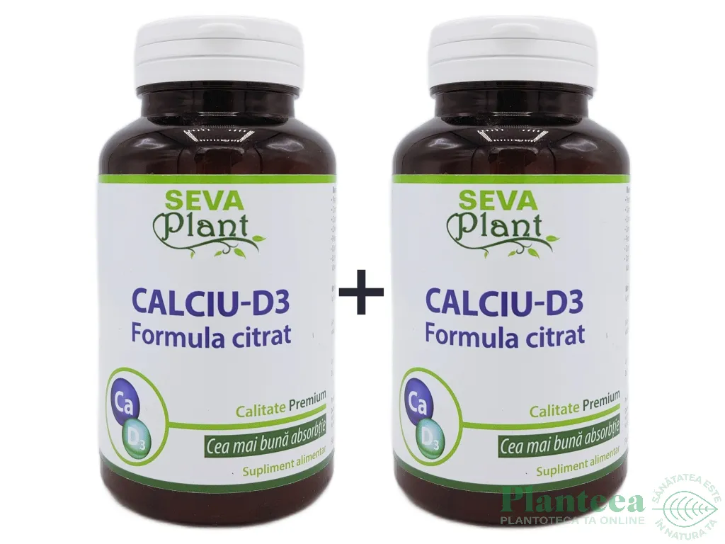 Set Calciu citrat D3 2x30cp - SEVA PLANT