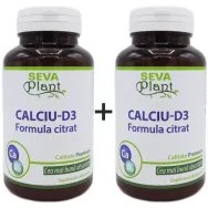Calciu citrat D3 2x30cp - SEVA PLANT