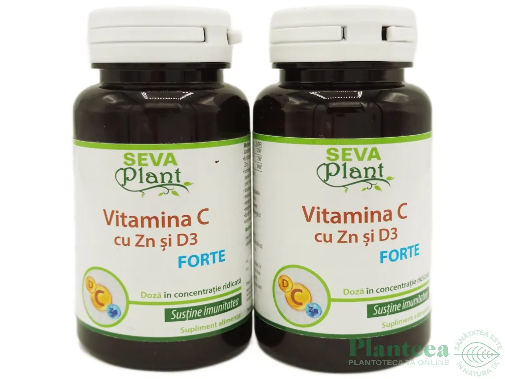Set Vitamina C Zn D3 Forte 2x30cp - SEVA PLANT