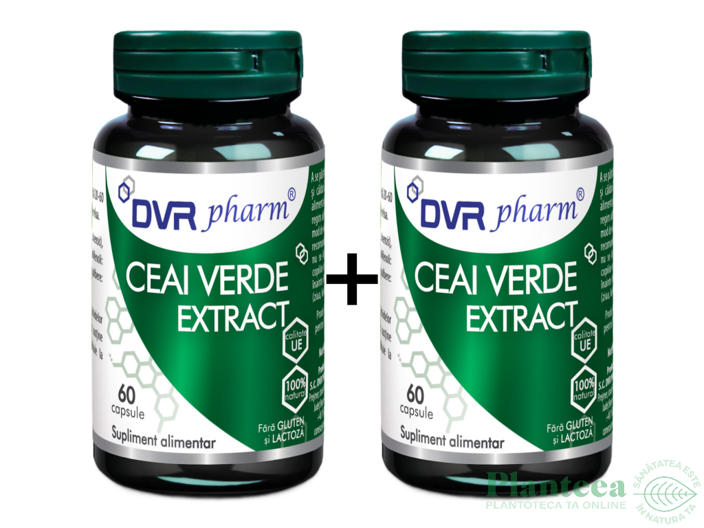 Set Ceai verde extract 2x60cps - DVR PHARM