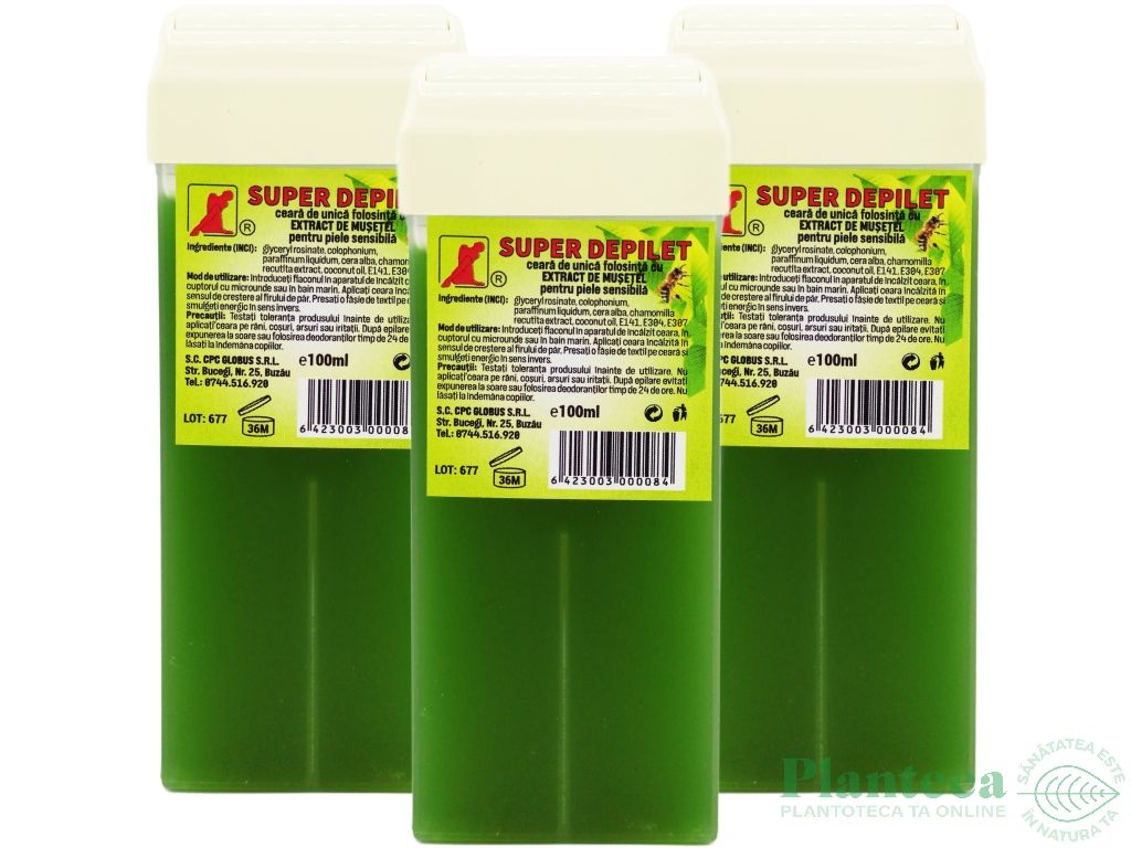 Set Ceara epilatoare unica folosinta musetel aplicator mare Super 3x100ml - DEPILET