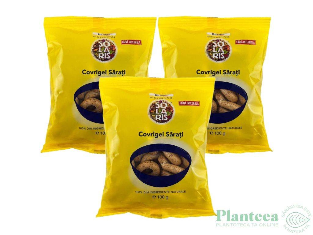 Set Covrigei integrali sarati simpli 3x100g - SOLARIS