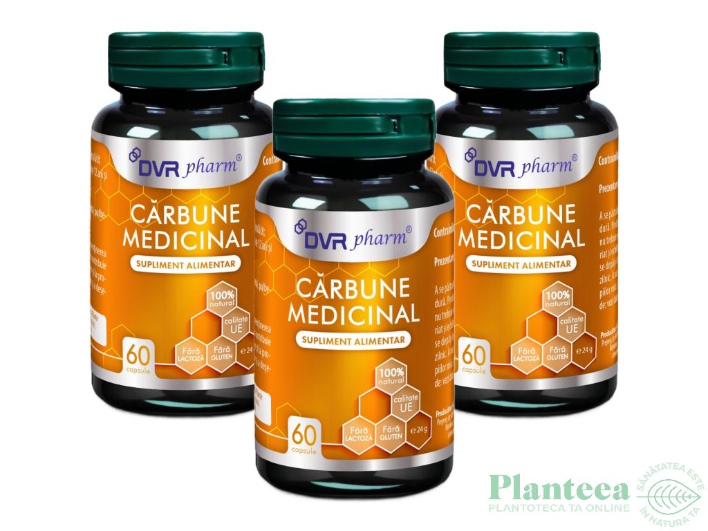 Pachet Carbune medicinal 300mg 3x60cps - DVR PHARM