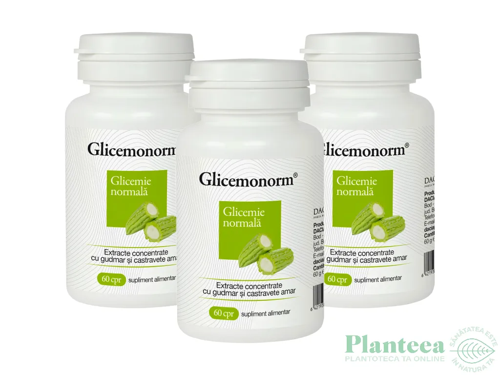 Set GlicemoNorm [Glicemie normala] comprimate 3x60cp - DACIA PLANT