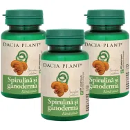 Pachet Spirulina ganoderma 3x60cp - DACIA PLANT