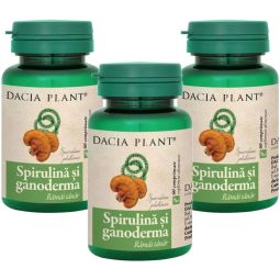 Pachet Spirulina ganoderma 3x60cp - DACIA PLANT