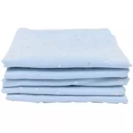 Set paturici muselina bleu stelute argintii bebelusi 75x75cm 5b - PATURICA FERMECATA