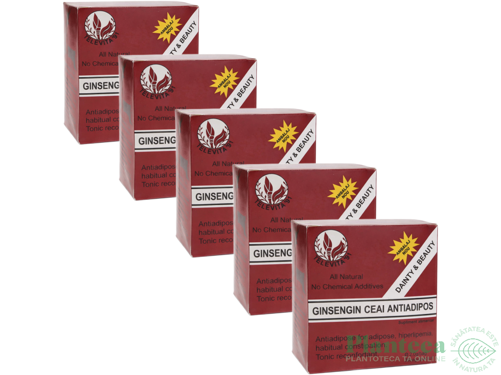 Set Ceai antiadipos ginseng 5x30dz - TELEVITA