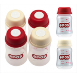 Biberoane stocare lapte matern 4x125ml - AMOS