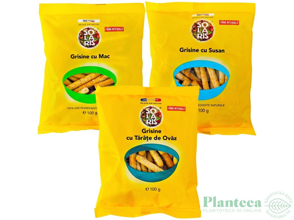 Pachet Grisine integrale [mac+susan+tarate ovaz] 3x100g - SOLARIS