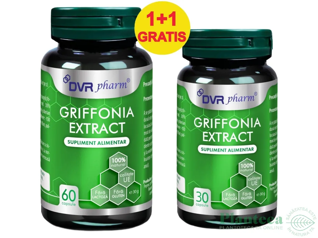 Pachet Griffonia extract 5HTP 60+30cps - DVR PHARM
