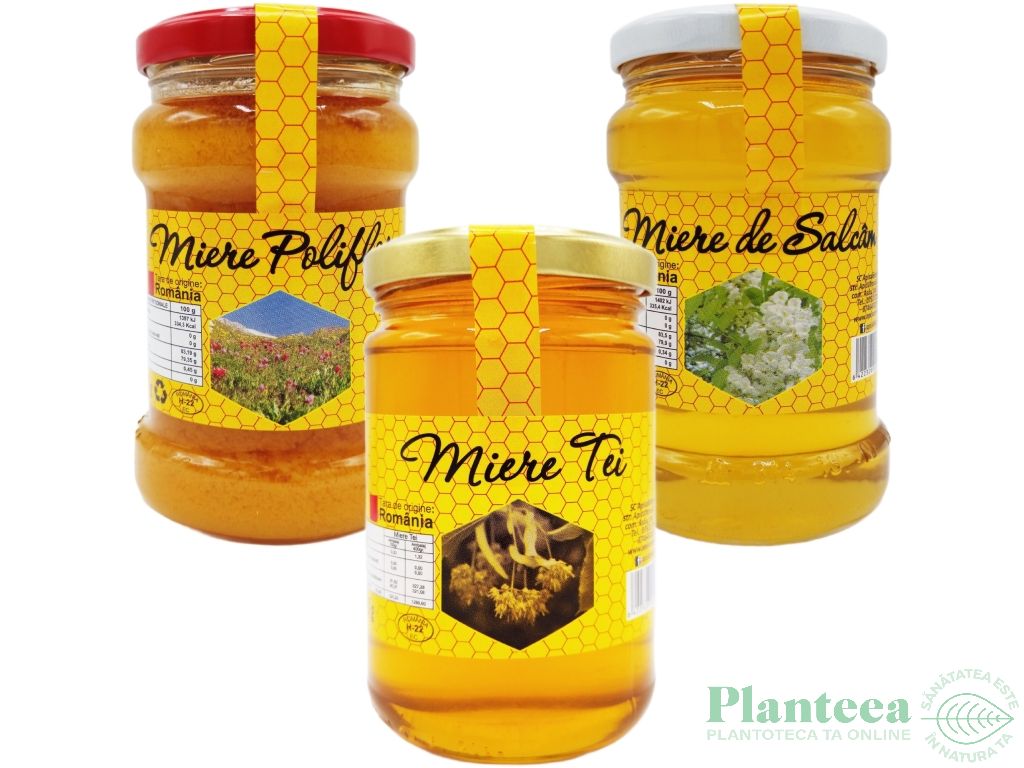Pachet Miere [Tei + Salcam + Poliflora] 3x400g - APISALECOM