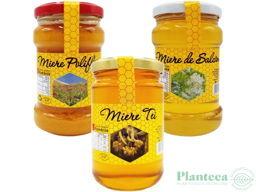 Set Miere [Tei+Salcam+Poliflora] 3x400g - APISALECOM