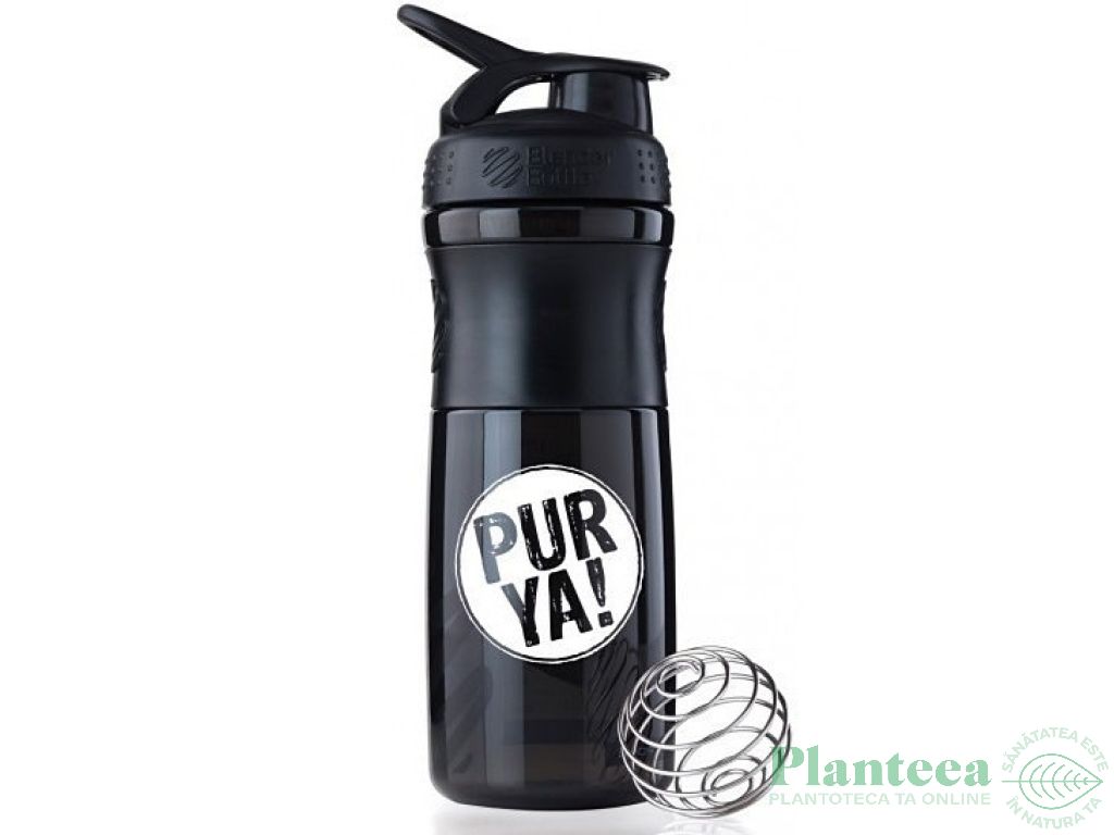 Bidon shaker negru cu blender 828ml - PUR YA