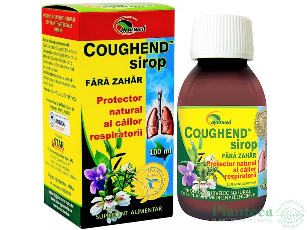 Sirop Coughend fara zahar 100ml - AYURMED