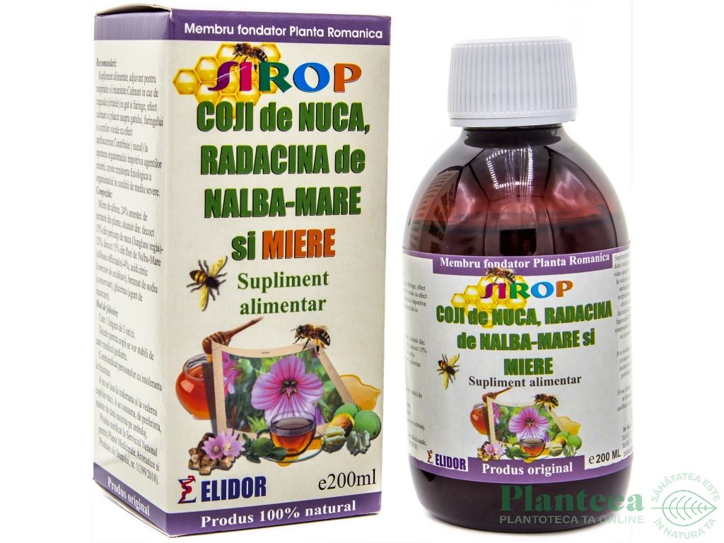 Sirop coji nuca nalba mare miere 200ml - ELIDOR