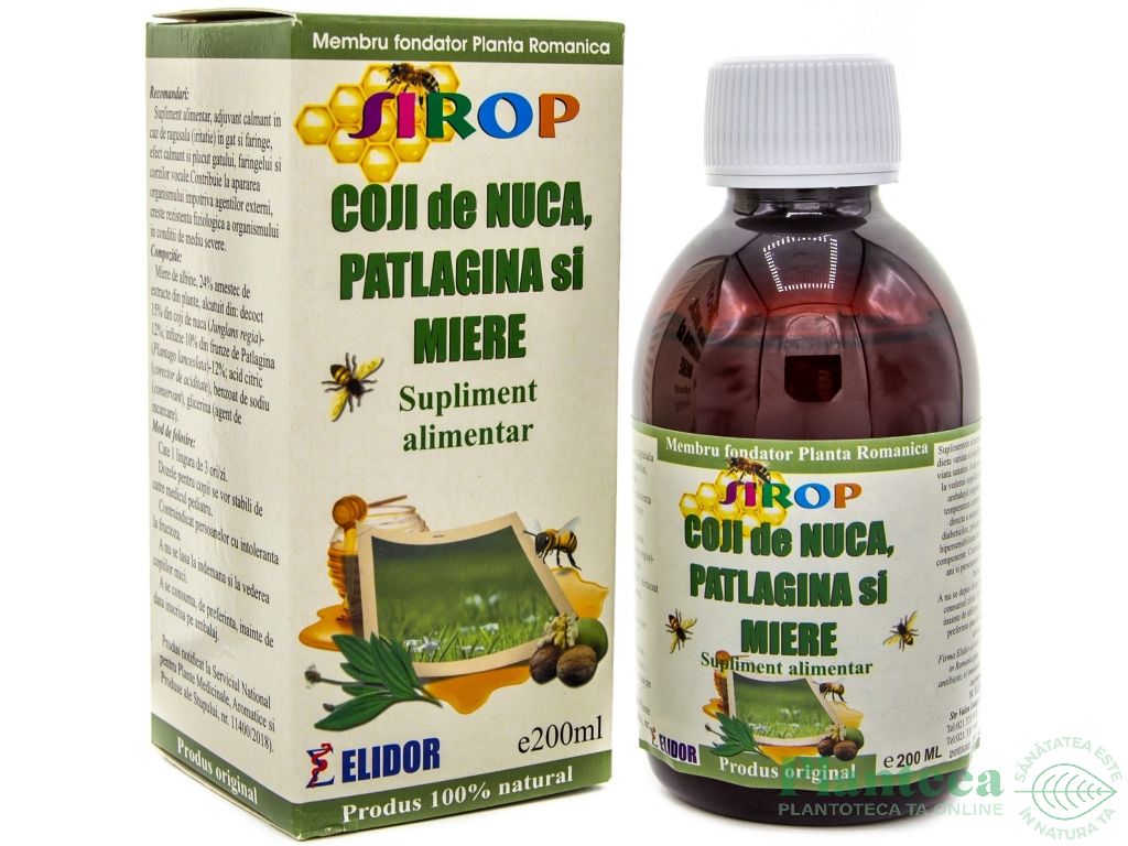 Sirop coji nuca patlagina miere 200ml - ELIDOR